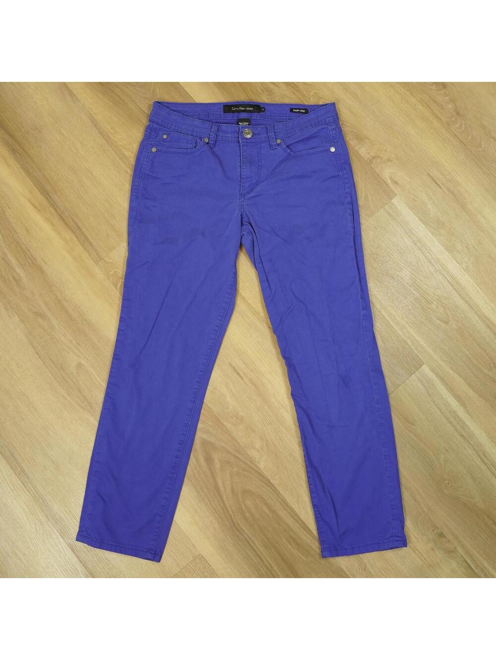 Calvin Klein Jeans Skinny Crop Pants Size 8 Blue - Preppy, Casual,‎ monochrome